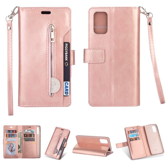 Bild 1, Samsung Galaxy A72 - Multifunktionellt Läder Fodral - Roséguld