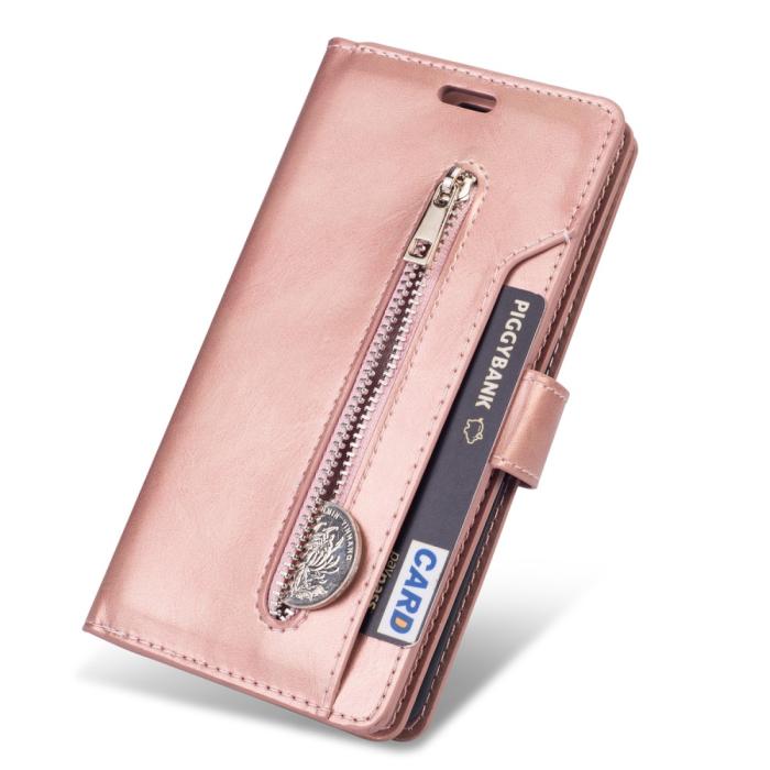 Bild 5, Samsung Galaxy A72 - Multifunktionellt Läder Fodral - Roséguld