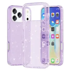 iPhone 17 Pro/18 Pro Skal Hybrid Glitter Lila