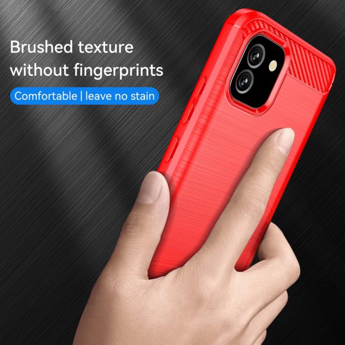 Bild 3, Samsung Galaxy A03 Skal Borstad Stål Textur Röd