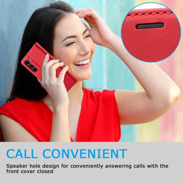 Bild 5, LC.IMEEKE Samsung Galaxy S23 Fodral Flip Läder Röd