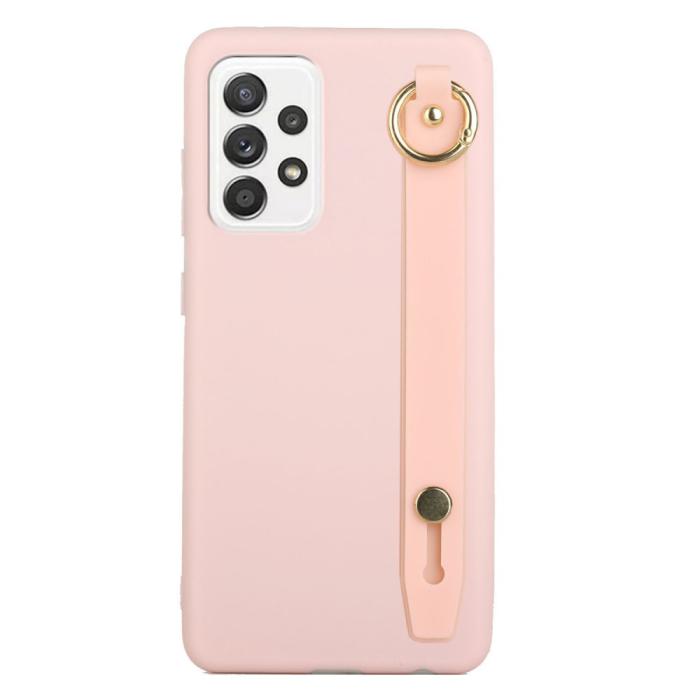 Bild 2, Samsung Galaxy A53 5G Skal TPU Med Fingerstrap Ljus Rosa