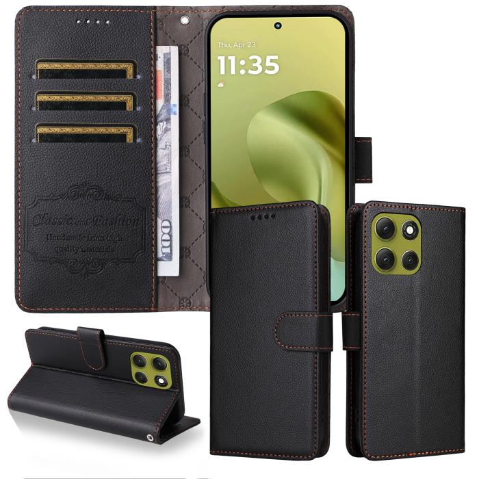 Bild 3, Motorola Moto G86 Power / G86 5G Fodral Läder Svart