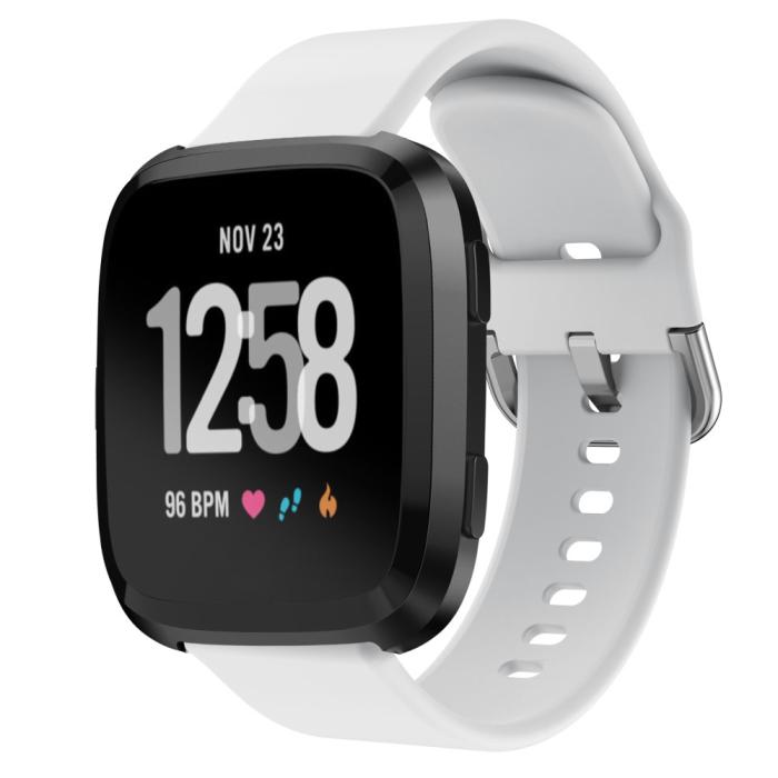 Bild 1, Silikon Armband Fitbit Versa/Versa 2 - Vit