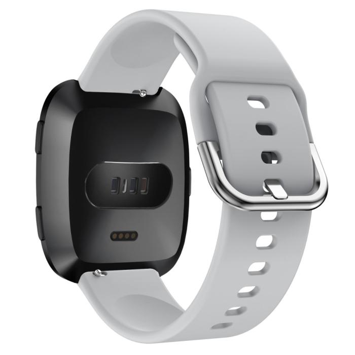 Bild 2, Silikon Armband Fitbit Versa/Versa 2 - Grå