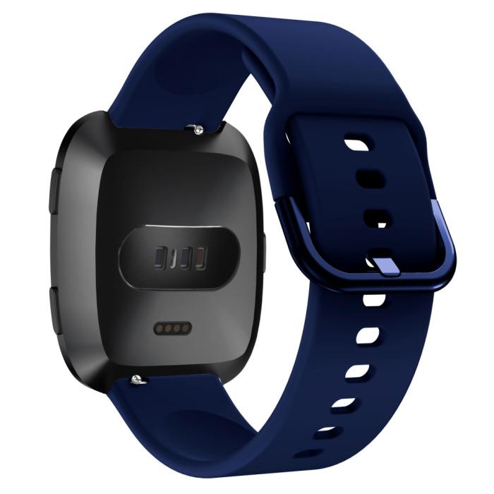 Bild 2, Silikon Armband Fitbit Versa/Versa 2 - Mörk Blå