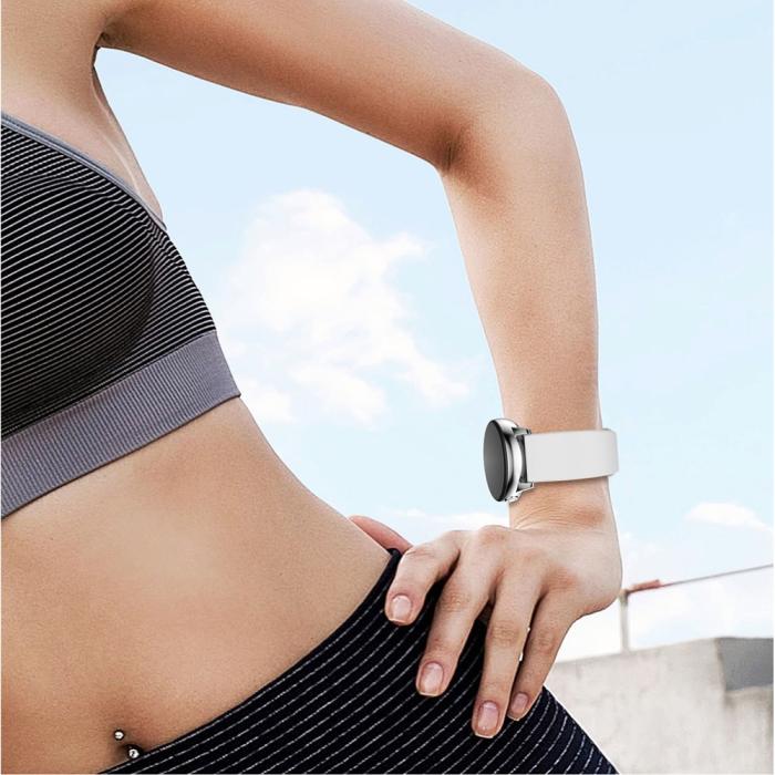 Bild 5, Silikon Armband Smartwatch - Vit (22 mm)