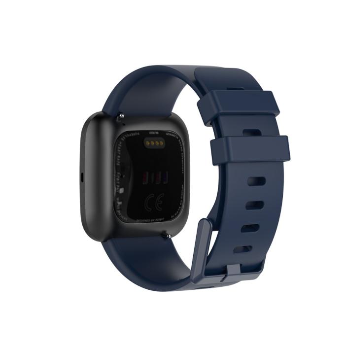 Bild 2, Silikon Armband Fitbit Versa 2/Versa Lite - Mörk Blå