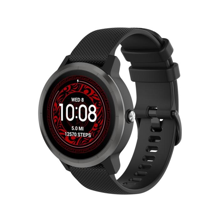 Bild 1, Silikon Armband För Smartwatch - Svart (20mm)