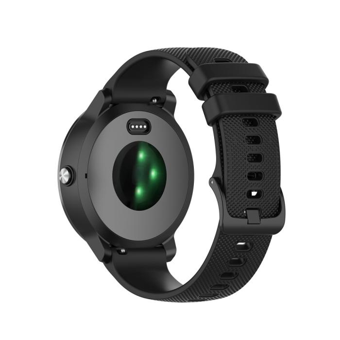 Bild 2, Silikon Armband För Smartwatch - Svart (20mm)