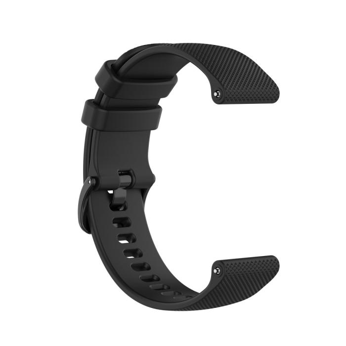 Bild 3, Silikon Armband För Smartwatch - Svart (20mm)