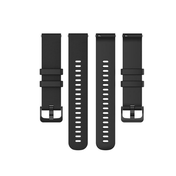 Bild 5, Silikon Armband För Smartwatch - Svart (20mm)