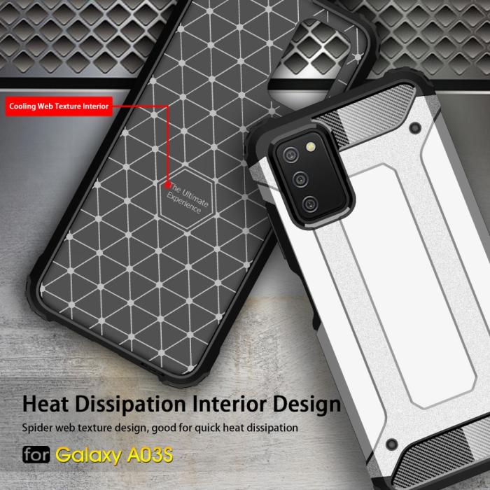 Bild 3, Samsung Galaxy A03s Skal Shockproof Armor Hybrid Röd