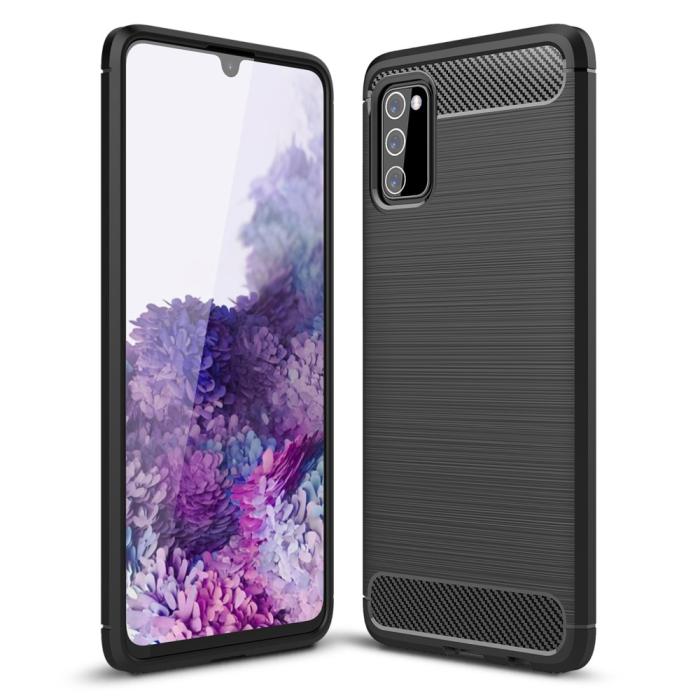 Bild 1, Samsung Galaxy A03s Skal Borstad Stål Textur Svart
