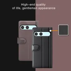 Sony Xperia 10 VII Fodral Premium &Auml;kta L&auml;der Brun