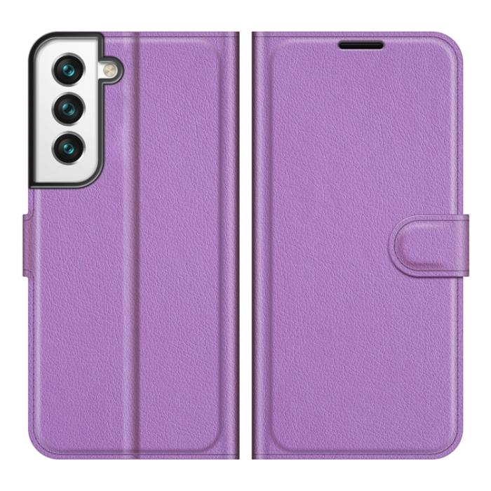 Bild 2, Samsung Galaxy S22 Fodral Litchi Textur Lila