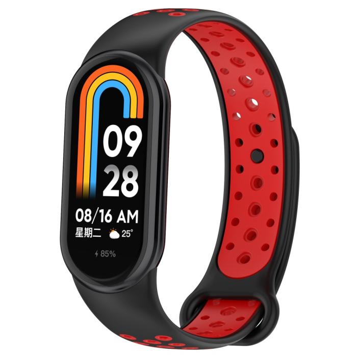 Bild 2, Xiaomi Smart Band 9/8 Träningsarmband Dual-Color Svart/Röd