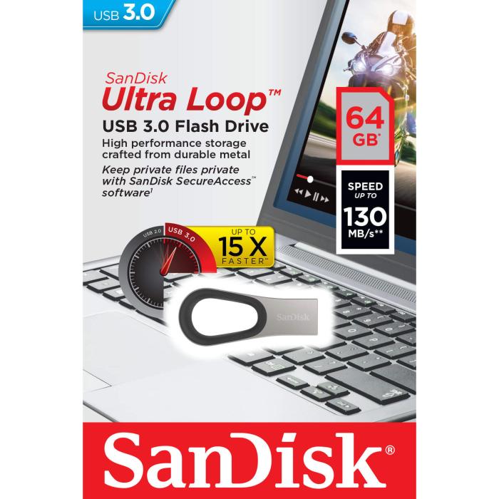 Bild 2, SanDisk USB-minne 3.0 Ultra Loop 64 GB