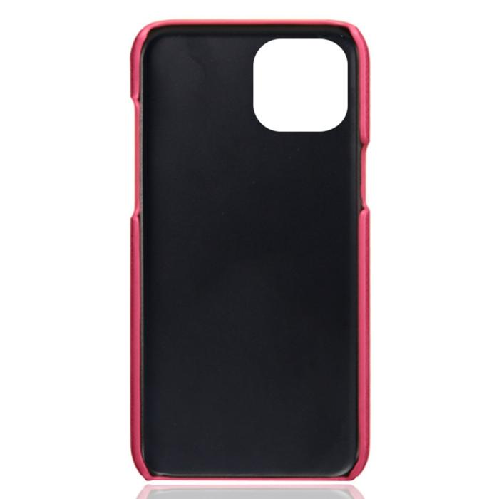 Bild 4, iPhone 15 Skal Läder Med 2 Kortfack Rosa