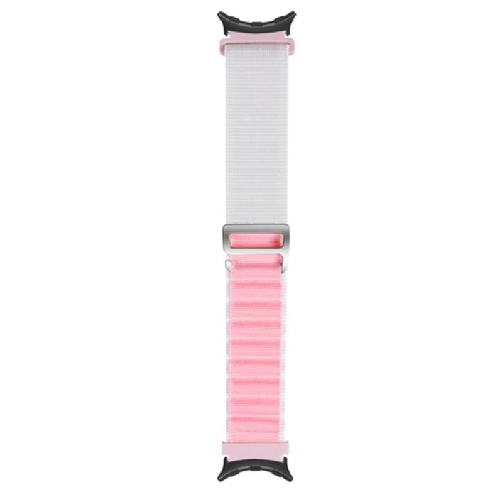 Bild 2, Google Pixel Watch / Watch 2 Armband Nylon Pro Vit/Rosa