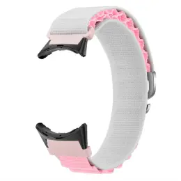 Google Pixel Watch / Watch 2 Armband Nylon Pro Vit/Rosa