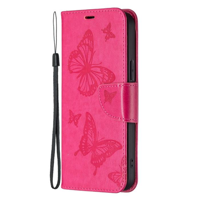 Bild 6, Samsung Galaxy S23 Fodral Med Fjäril Tryck Rosa