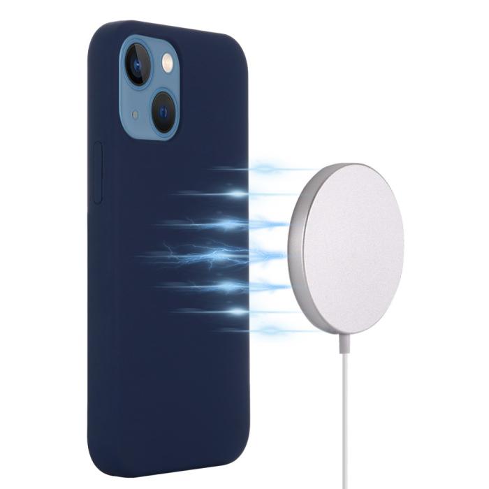 Bild 3, iPhone 13 Skal MagSafe Liquid Silikon Mörk Blå
