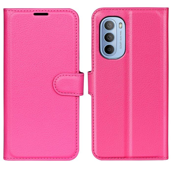 Bild 1, Motorola Moto G31 / G41 Fodral Litchi Textur Rosa