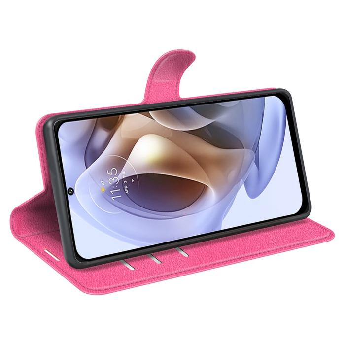 Bild 4, Motorola Moto G31 / G41 Fodral Litchi Textur Rosa