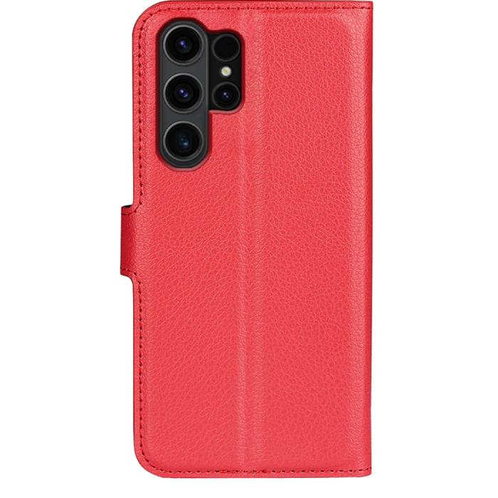 Bild 6, Samsung Galaxy S24 Ultra Fodral Läder Litchi Röd
