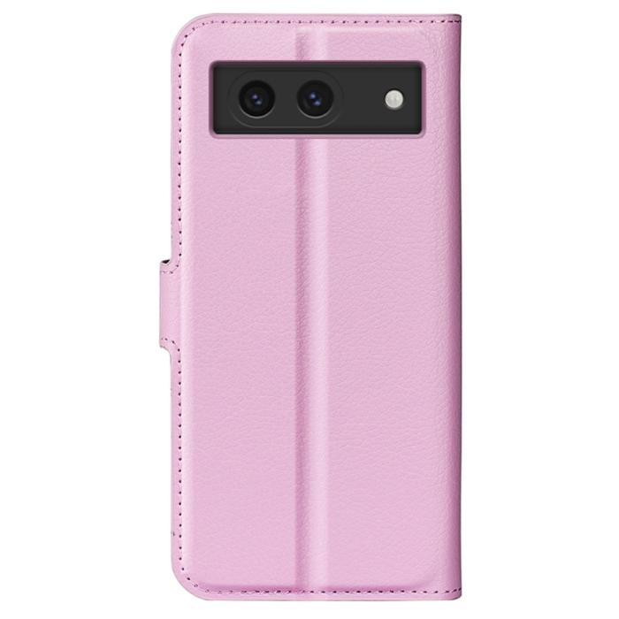Bild 6, Google Pixel 8A Litchi Läder Fodral Ljus Rosa