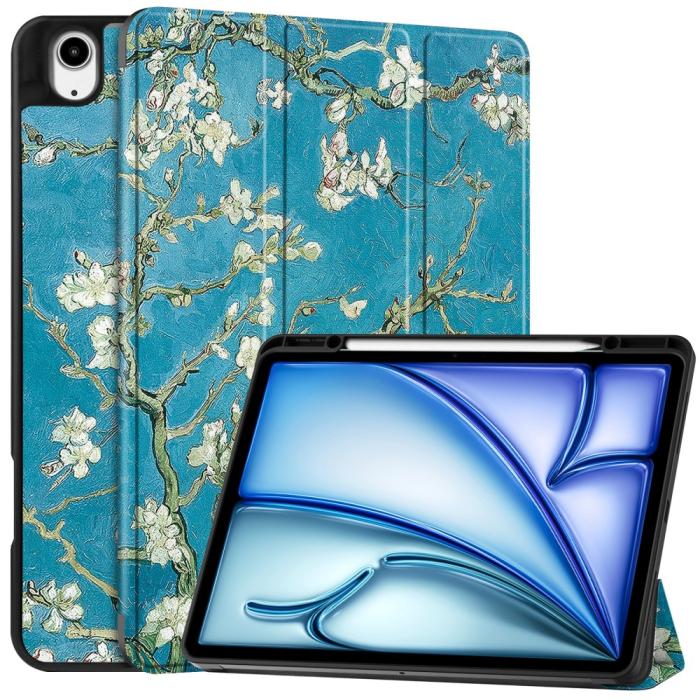 Bild 1, iPad Air 13 2025/2024 Tri-Fold Fodral Pennhållare Peach Blossom