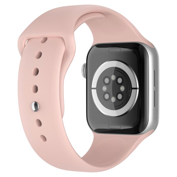 Bild 1, Apple Watch 42/44/45/49 mm Silikon Armband (S/M) Sand Pink