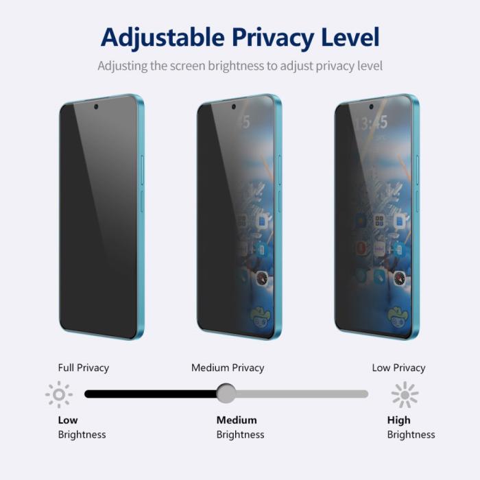 Bild 4, ENKAY Galaxy A35 5G/A55 5G Skärmskydd Heltäckande Privacy
