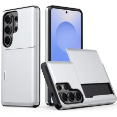 Samsung Galaxy S26 Ultra Skal Hybrid Med Kortfack Silver