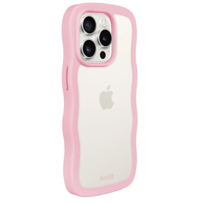 Bild 3, holdit iPhone 14 Pro Max Skal Wavy Pink Transparent