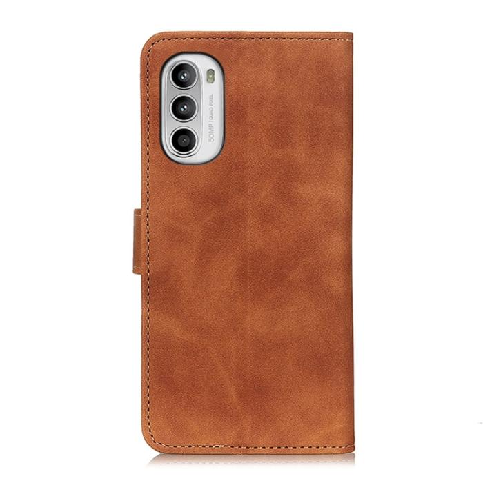 Bild 3, KHAZNEH Motorola Moto G52/G82 Fodral Retro Läder Brun
