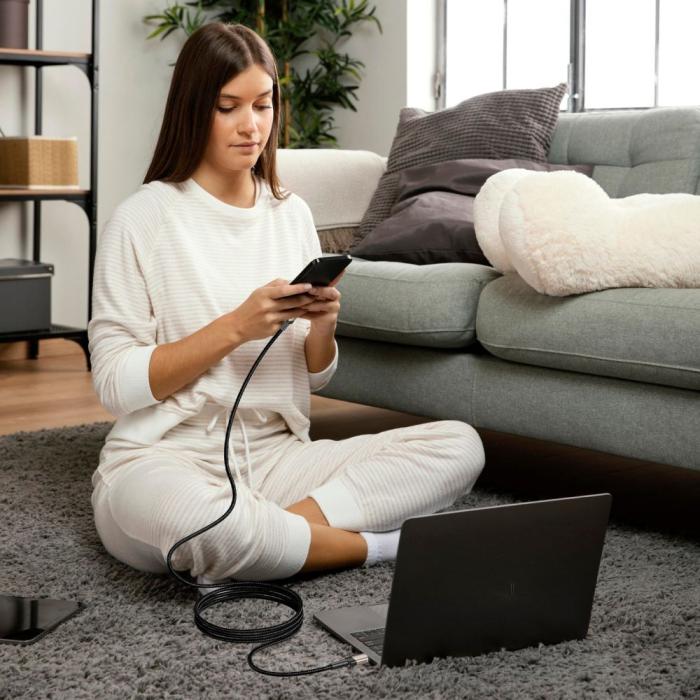 Bild 2, 100W/5A 2m PD USB-C - USB-C Kabel UltraBoost Evo Titanium
