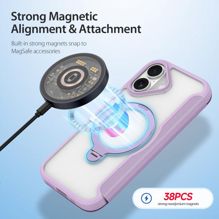 Bild 2, DUX DUCIS iPhone 17 Fodral MagSafe Kickstand Skin X Pro Lila