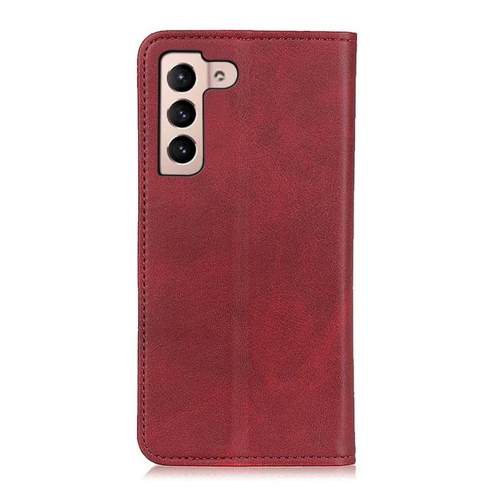 Bild 3, Samsung Galaxy S22 Plus Fodral Flip Split Läder Röd