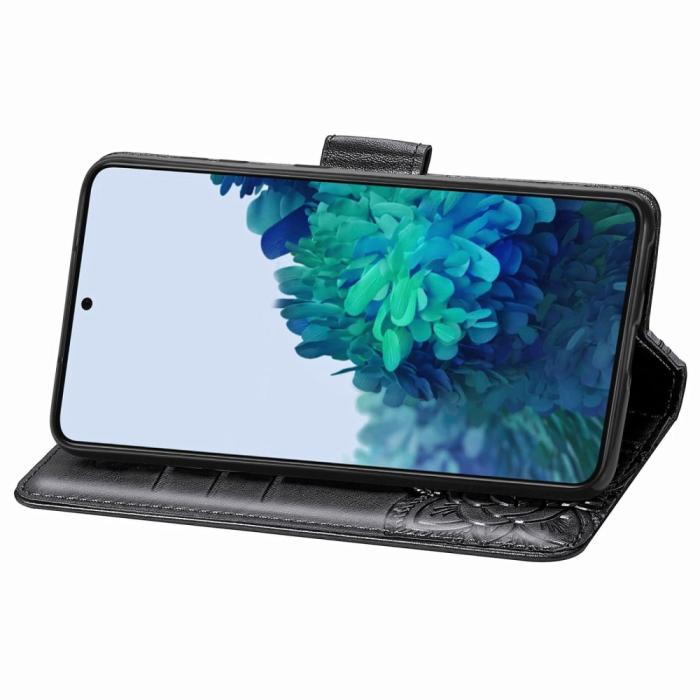Bild 5, Samsung Galaxy S22 Plus Fodral Butterfly Tryckt Läder Svart