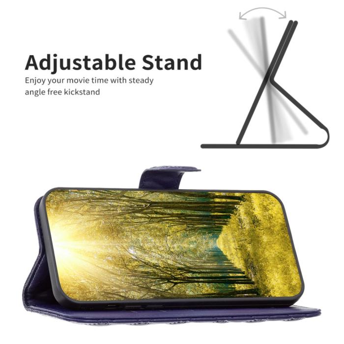 Bild 2, Motorola Moto G55 5G Fodral Diamond Läder Blå