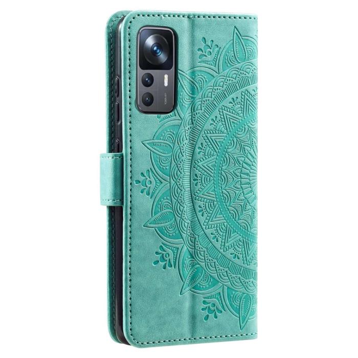 Bild 6, Xiaomi 12T / 12T Pro Fodral Mandala Läder Grön