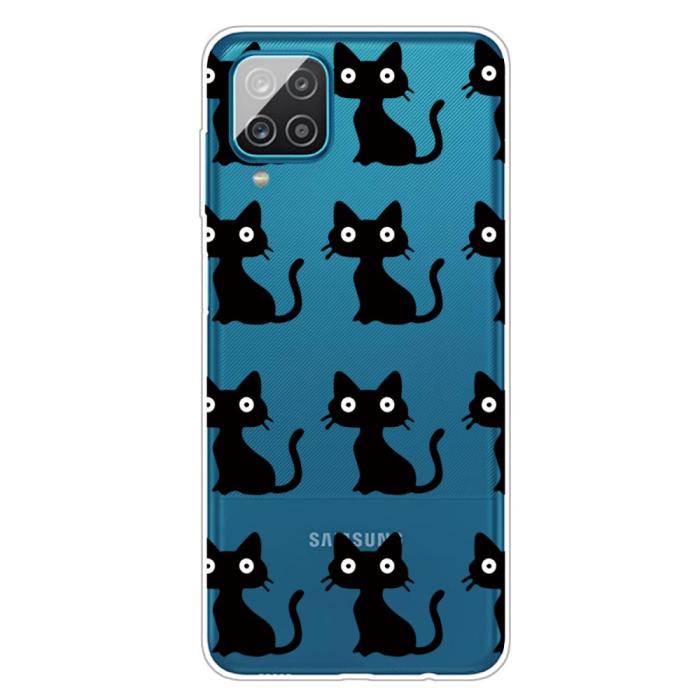 Bild 1, Samsung Galaxy A12 - Skal Med Tryck - Svarta Katter