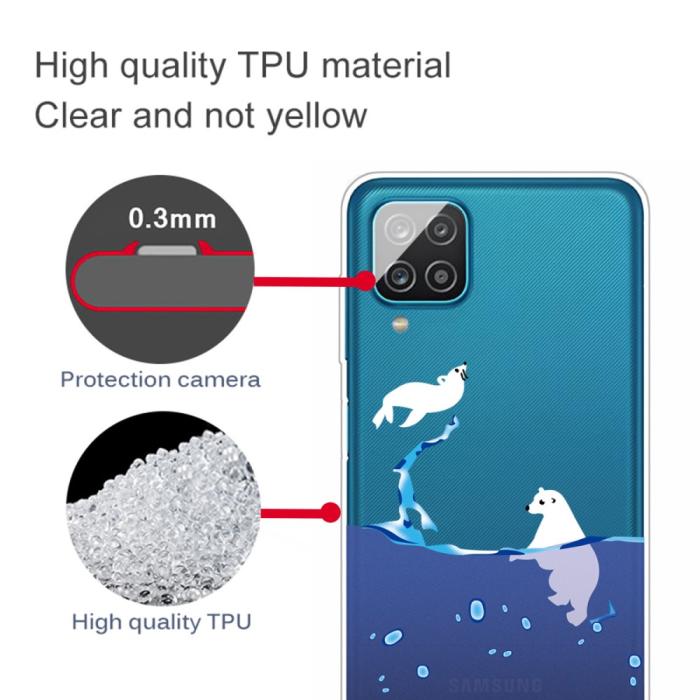 Bild 2, Samsung Galaxy A12 - Skal Med Tryck - Isbjörn