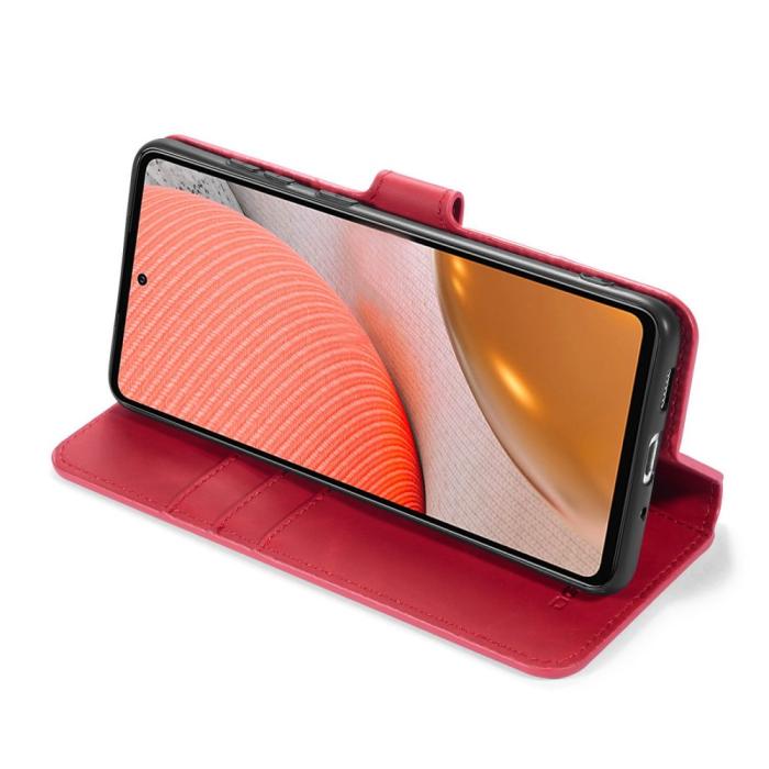Bild 5, Samsung Galaxy A72 - DG.MING Retro Läder Fodral - Röd