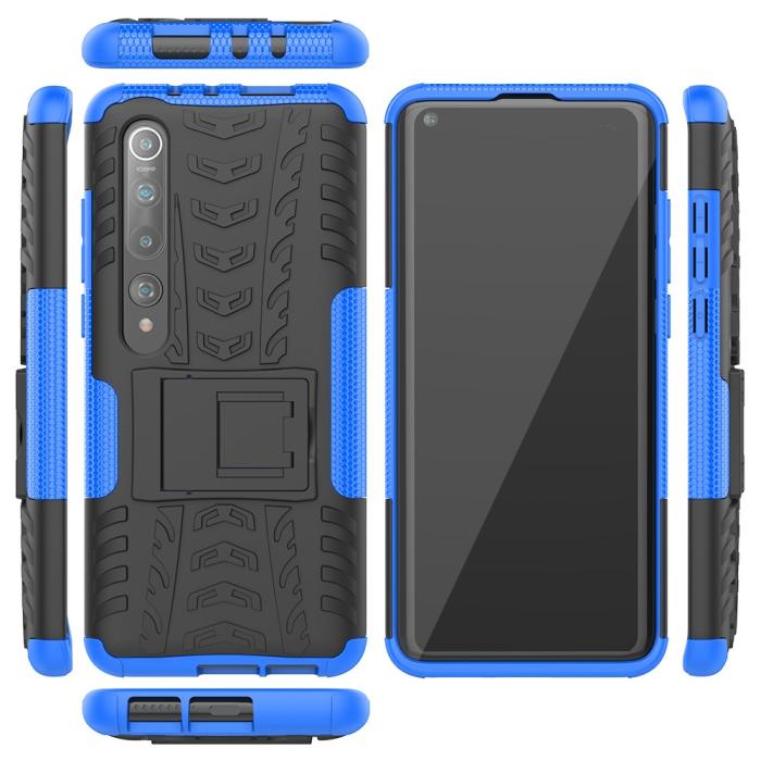 Bild 3, Xiaomi Mi 10 / 10 Pro - Ultimata Stöttåliga Skalet med Stöd - Blå