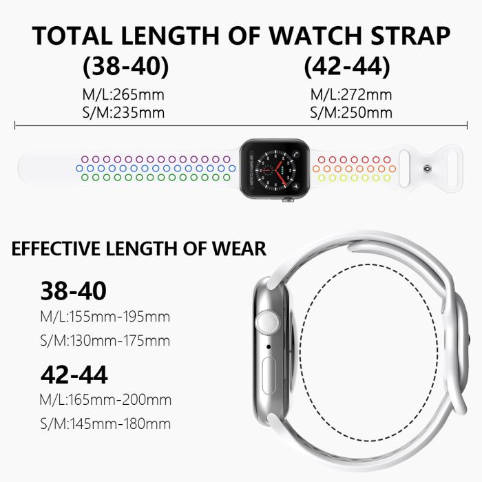 Bild 4, Sportarmband Dual-Color Apple Watch 42/44/45/49 mm (M/L) Pride
