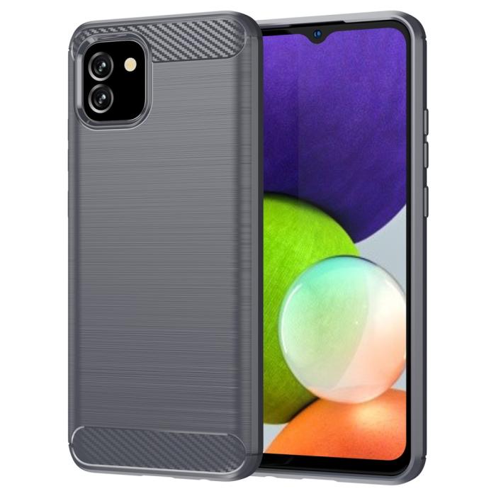Bild 1, Samsung Galaxy A03 Skal Borstad Stål Textur Grå