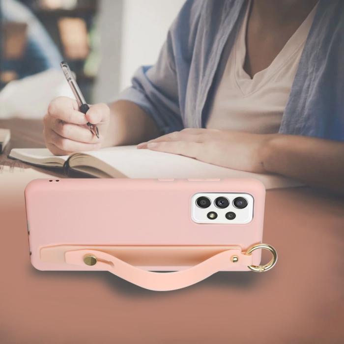 Bild 4, Samsung Galaxy A53 5G Skal TPU Med Fingerstrap Ljus Rosa